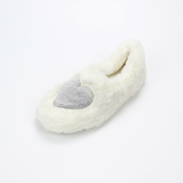 plush heart embroidery warm home woman TPR outsole indoor slipper - Image 3