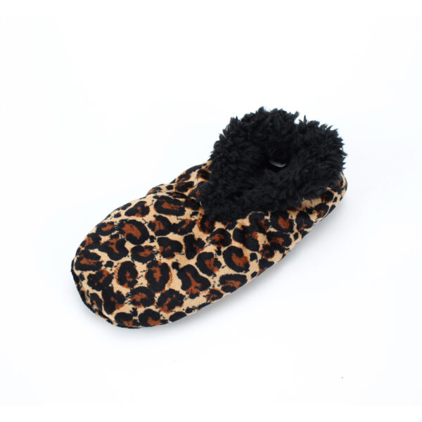 leopard print black lining pre-slippery outsole indoor slipper ballerina