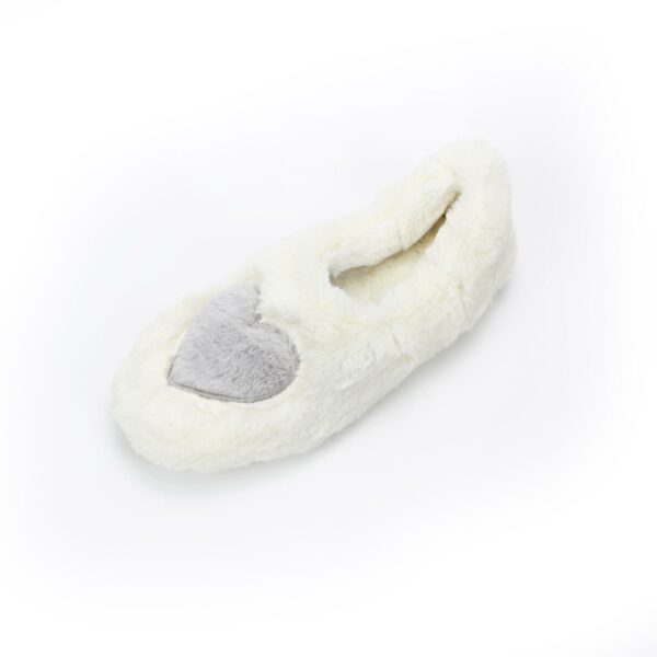 plush heart embroidery warm home woman TPR outsole indoor slipper